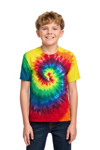 Youth Tie-Dye Tee - Port & Company PC147Y, ready for custom embroidery or printing