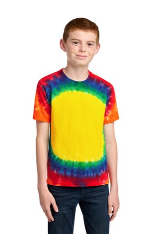 Youth Window Tie-Dye Tee - Port & Company PC149Y, ready for custom embroidery or printing