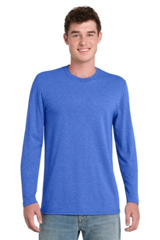 Tri-Blend Long Sleeve Tee - Port & Company PC330LS, ready for custom embroidery or printing
