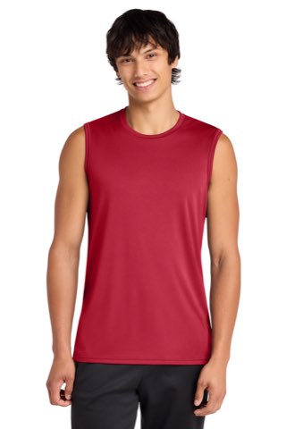 Performance Sleeveless Tee - Port & Company PC380SL, ready for custom embroidery or printing