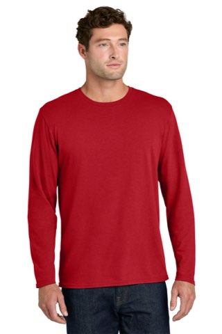 Easy Cotton Long Sleeve Tee - Port & Company PC43LS, ready for custom embroidery or printing