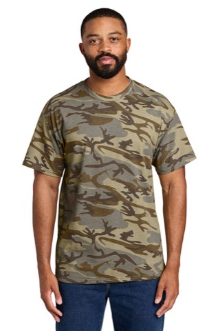 Core Cotton Camo Tee - Port & Company PC54C, ready for custom embroidery or printing