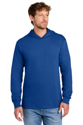 Core Cotton Pullover Hooded Tee - Port & Company PC54H, ready for custom embroidery or printing