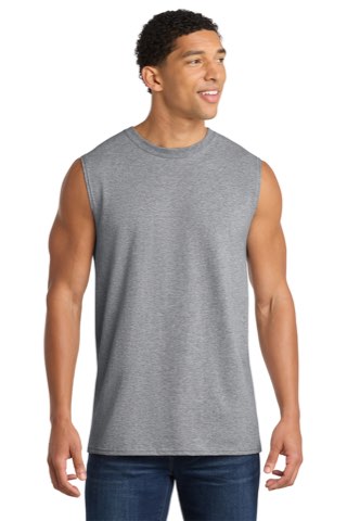 Core Cotton Sleeveless Tee - Port & Company PC54SL, ready for custom embroidery or printing