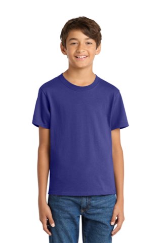 Youth Core Cotton Tee - Port & Company PC54Y, ready for custom embroidery or printing