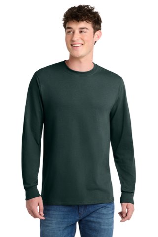 Tall Long Sleeve Core Blend Tee - Port & Company PC55LST, ready for custom embroidery or printing