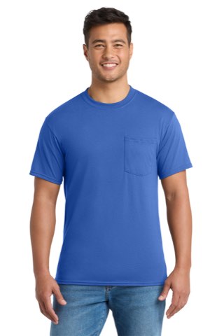 Core Blend Pocket Tee - Port & Company PC55P, ready for custom embroidery or printing