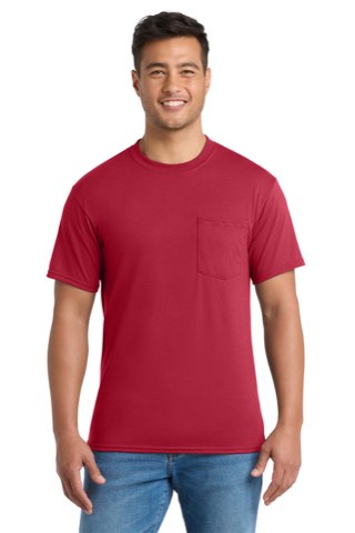 Tall Core Blend Pocket Tee - Port & Company PC55PT, ready for custom embroidery or printing
