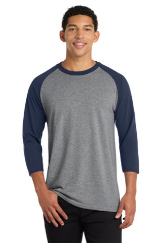 Core Blend 3/4-Sleeve Raglan Tee - Port & Company PC55RS, ready for custom embroidery or printing