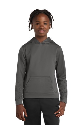 Youth Performance Fleece Pullover Hooded Sweatshirt - Port & Company PC590YH, ready for custom embroidery or printing