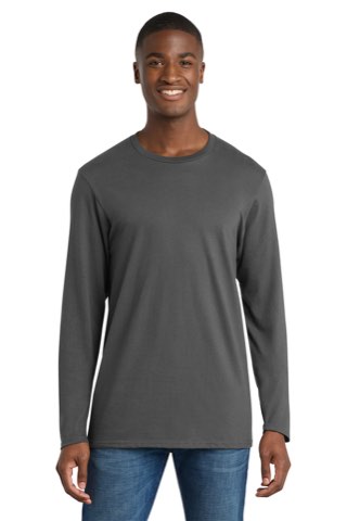 Long Sleeve Bouncer Tee - Port & Company PC600LS, ready for custom embroidery or printing