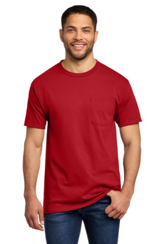 Tall Essential Pocket Tee - Port & Company PC61PT, ready for custom embroidery or printing