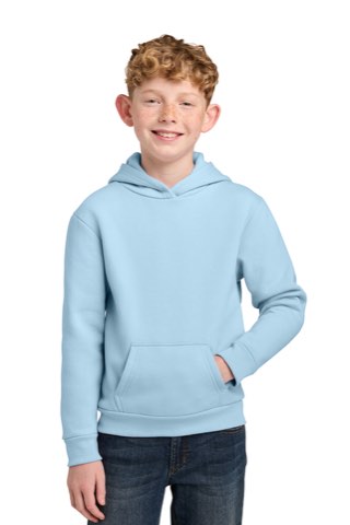 Youth Easy Fleece Pullover Hooded Sweatshirt - Port & Company PC68YH, ready for custom embroidery or printing