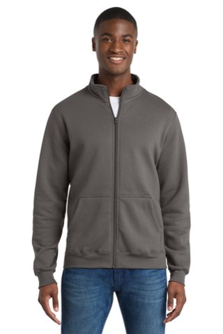 Core Fleece Cadet Full-Zip Sweatshirt - Port & Company PC78FZ, ready for custom embroidery or printing