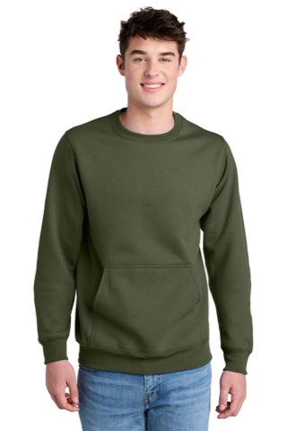 Core Fleece Crewneck Pocket Sweatshirt - Port & Company PC78PKT, ready for custom embroidery or printing