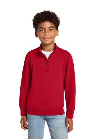 Youth Core Fleece 1/4-Zip Pullover Sweatshirt - Port & Company PC78YQ, ready for custom embroidery or printing
