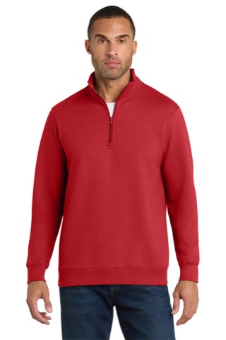 Fan Favorite Fleece 1/4-Zip Pullover Sweatshirt - Port & Company PC850Q, ready for custom embroidery or printing