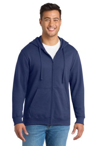 Fan Favorite Fleece Full-Zip Hooded Sweatshirt - Port & Company PC850ZH, ready for custom embroidery or printing