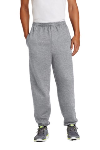 Essential Fleece Sweatpant with Pockets - Port & Company PC90P, ready for custom embroidery or printing