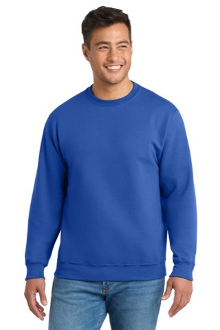 Tall Essential Fleece Crewneck Sweatshirt - Port & Company PC90T, ready for custom embroidery or printing