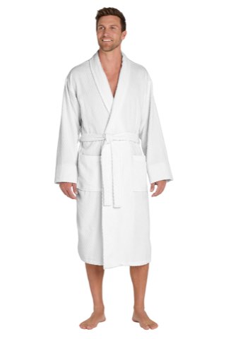 Checkered Terry Shawl Collar Robe - Port Authority R103, ready for custom embroidery or printing