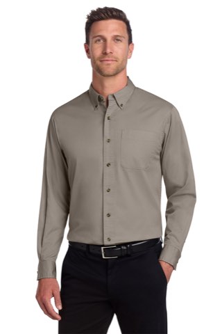 Long Sleeve Twill Shirt - Port Authority S600T, ready for custom embroidery or printing