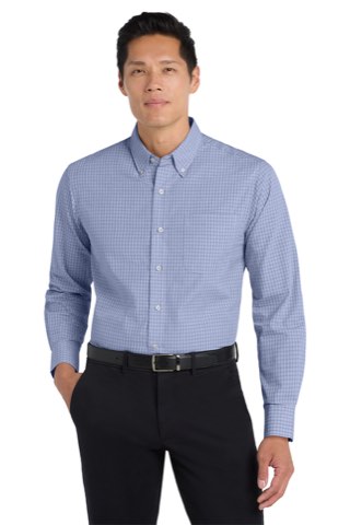 Plaid Pattern Easy Care Shirt - Port Authority S639, ready for custom embroidery or printing