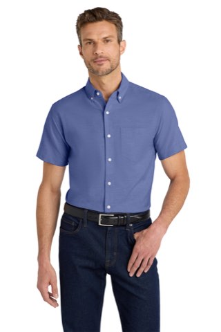 Short Sleeve SuperPro Oxford Shirt - Port Authority S659, ready for custom embroidery or printing