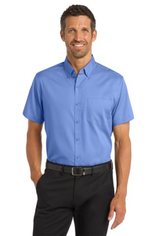 Short Sleeve SuperPro Twill Shirt - Port Authority S664, ready for custom embroidery or printing
