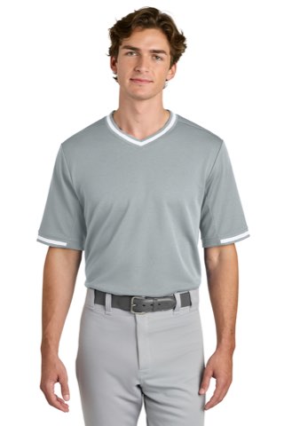 Tough Mesh V-Neck Baseball Jersey - Sport-Tek ST221, ready for custom embroidery or printing