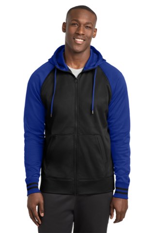 Sport-Wick Varsity Fleece Full-Zip Hooded Jacket - Sport-Tek ST236, ready for custom embroidery or printing