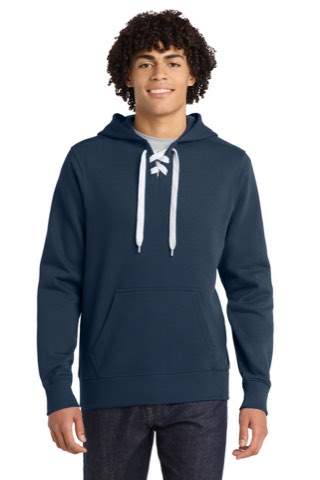 Lace Up Pullover Hooded Sweatshirt - Sport-Tek ST271, ready for custom embroidery or printing