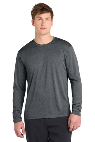 Long Sleeve Heather Contender Tee - Sport-Tek ST360LS, ready for custom embroidery or printing