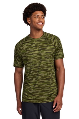 Drift Camo Tee - Sport-Tek ST375, ready for custom embroidery or printing