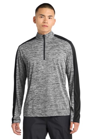 PosiCharge Electric Heather Colorblock 1/4-Zip Pullover - Sport-Tek ST397, ready for custom embroidery or printing