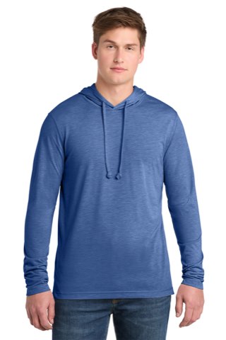PosiCharge Tri-Blend Wicking Long Sleeve Hoodie - Sport-Tek ST406, ready for custom embroidery or printing