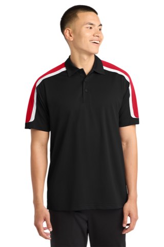 Tricolor Shoulder Micropique Sport-Wick Polo - Sport-Tek ST658, ready for custom embroidery or printing