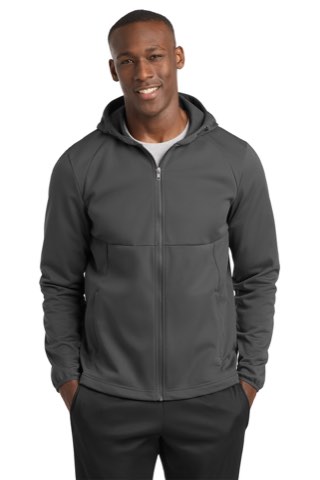 Hooded Soft Shell Jacket - Sport-Tek ST980, ready for custom embroidery or printing