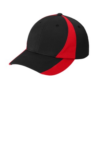 Dry Zone Nylon Colorblock Cap - Sport-Tek STC11, ready for custom embroidery or printing
