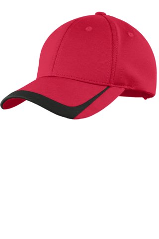 Pique Colorblock Cap - Sport-Tek STC24, ready for custom embroidery or printing