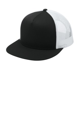 YP Classics 5-Panel Classic Trucker Mesh Back Cap - Sport-Tek STC38, ready for custom embroidery or printing