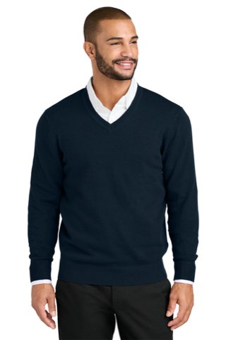 Easy Care V-Neck Sweater - Port Authority SW2850, ready for custom embroidery or printing