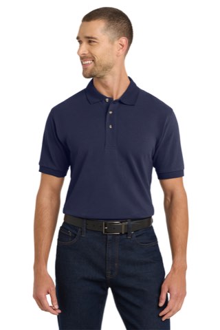 Tall Heavyweight Cotton Pique Polo - Port Authority TLK420, ready for custom embroidery or printing