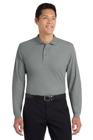 Tall Silk Touch Long Sleeve Polo - Port Authority TLK500LS, ready for custom embroidery or printing
