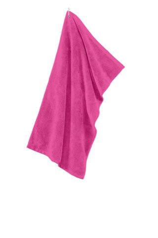 Grommeted Microfiber Golf Towel - Port Authority TW530, ready for custom embroidery or printing