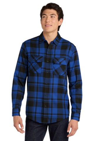 Plaid Flannel Shirt - Port Authority W668, ready for custom embroidery or printing