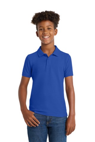 Youth Core Classic Pique Polo - Port Authority Y100, ready for custom embroidery or printing