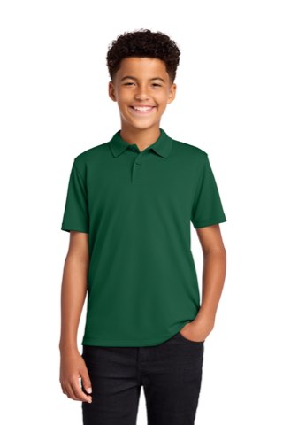 Youth Dry Zone UV Micro-Mesh Polo - Port Authority Y110, ready for custom embroidery or printing