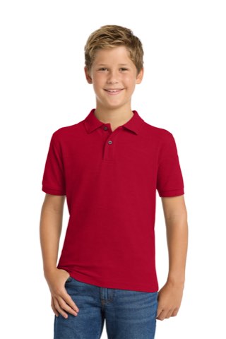 Youth Silk Touch Polo - Port Authority Y500, ready for custom embroidery or printing