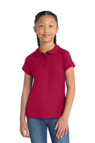 Girls Silk Touch Peter Pan Collar Polo - Port Authority YG503, ready for custom embroidery or printing